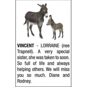 LORRAINE VINCENT ( nee Trapnell)