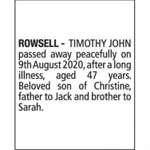 TIMOTHY JOHN ROWSELL