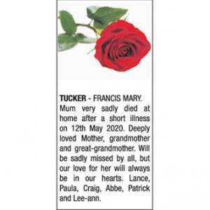 FRANCIS MARY TUCKER