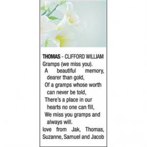 CLIFFORD WILLIAM THOMAS