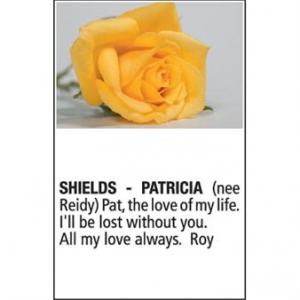 PATRICIA SHIELDS. (Nee Reidy)