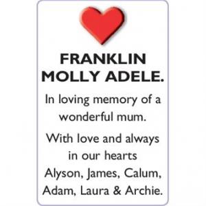 MOLLY ADELE FRANKLIN