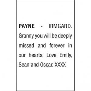 IRMGARD PAYNE