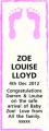 ZOE LOUISE LLOYD